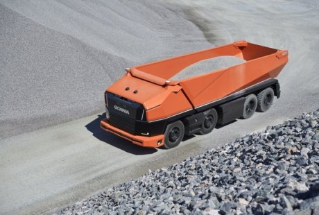 没有驾驶舱：Scania推出无人驾驶概念矿车AXL