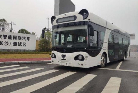 深兰科技熊猫智能公交车获长沙智能网联汽车牌照